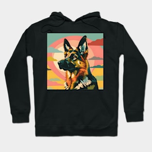 Retro German Shepherd: Pastel Pup Revival Hoodie